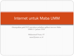 Internet untuk Maba UMM