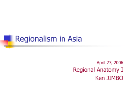 Regionalism in Asia