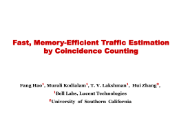Fast, Memory-Efficient Traffic Estimation by Coincidence - NEC-Labs