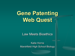 Gene Patenting Web Quest