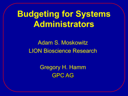 Budgeting for Systems Administrators