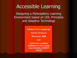 Accessible Learning - The Participatory Learner