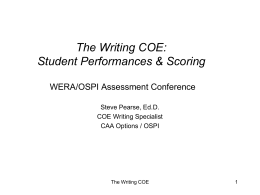 Examining Student Work in the Writing Collection of Evidence (COE)