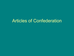 Articles of Confederation and United States Constitution