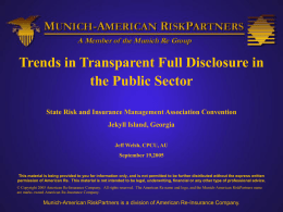 Trends in Transparent Full Disclosure in the Public Sector
