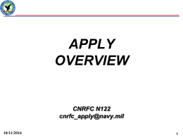 APPLY OVERVIEW