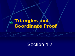Triangles and Coordinate Proof