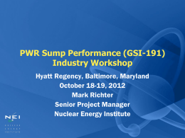 GSI-191 Workshop 2012 Intro