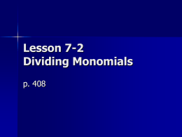 7.2 Division monomials