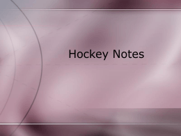 Hockey Notes