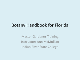 Botany Presentation - St. Lucie County Extension Office