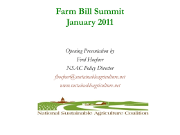 Some NSAC Wins in Last 4 Farm Bills