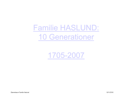 Stamtræ Danmark - Familie HASLUND