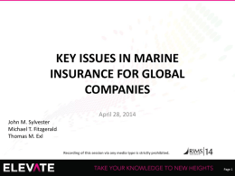 Considerations in the Underwriting of Marine Insurance