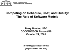 Competing on Schedule, Cost, and Quality