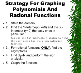 Strategy For Graphing Polynomials and Rational Functions