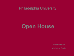 Open House - Philadelphia University Faculty Websites