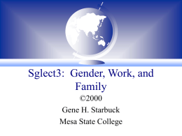 Sglect3: Gender, Work, and Family