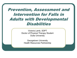 Falls and Adults with Developmental Disabilities