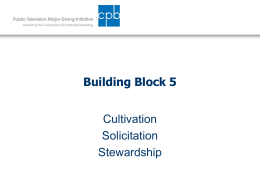 Building Block 5 - Major Giving Initiative