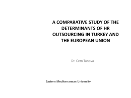 Determinants of HR Outsourcing - Eastern Mediterranean University