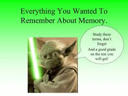 Memory Terms Review
