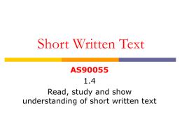 Short Written Text