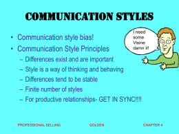 COMMUNICATION STYLES