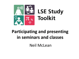 LSE Study skills – seminars (participating and presenting)