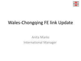 Wales-Chongqing FE link Update