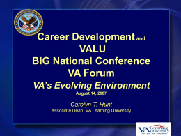 Learning opportunities available to all VA employees via the VALU