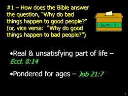 Bible Question Box Feb 2003