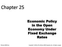 Economic Policy in the Open Economy Under Fixed Exchange Rates