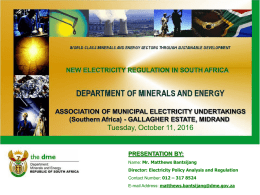 Overview of the Electricity Regulation Act
