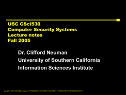 September 8 - Center for Computer Systems Security