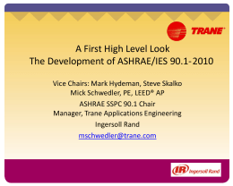 A First High Level Look The Development of ASHRAE/IES