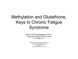 Methylation and Glutathione, Keys to Chronic