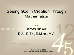 Seeing God in Creation through Mathematics