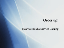 Building a Service Catalog