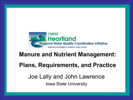 Manure and Nutrient Management