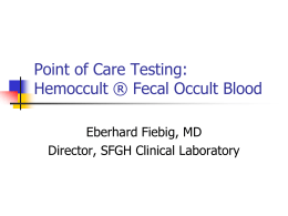 Fecal Occult Blood Testing