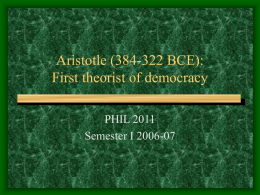 Aristotle - Philosophy HKU