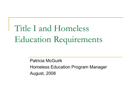 Title I and Homeless Education PowerPoint