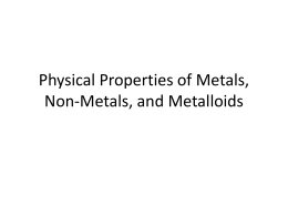 Physical Properties of Metals, Non