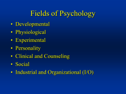 Fields of Psychology