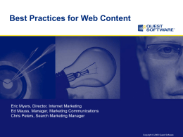 Best Practices in Web Content Production