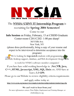 NYSIA/CUNY IT Internship Program