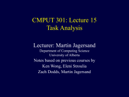 CMPUT 301: Lecture 13 Task Analysis