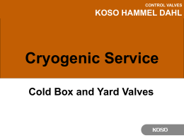 CONTROL VALVES KOSO HAMMEL DAHL Cryogenic Air Separation