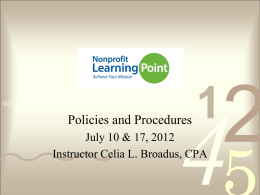 Policy and Procedure - Nonprofit Learning Point